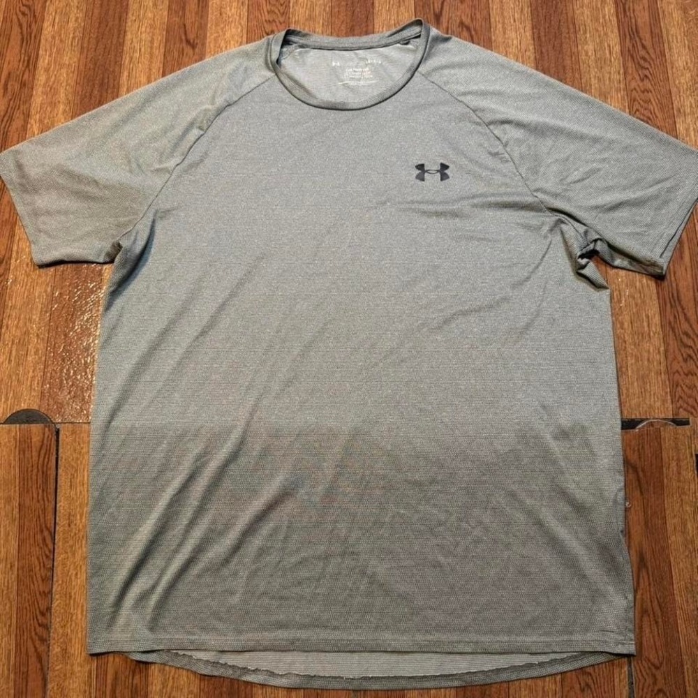 Under Armour Grey Tech Retro Sportswear Running Train Shirt Large